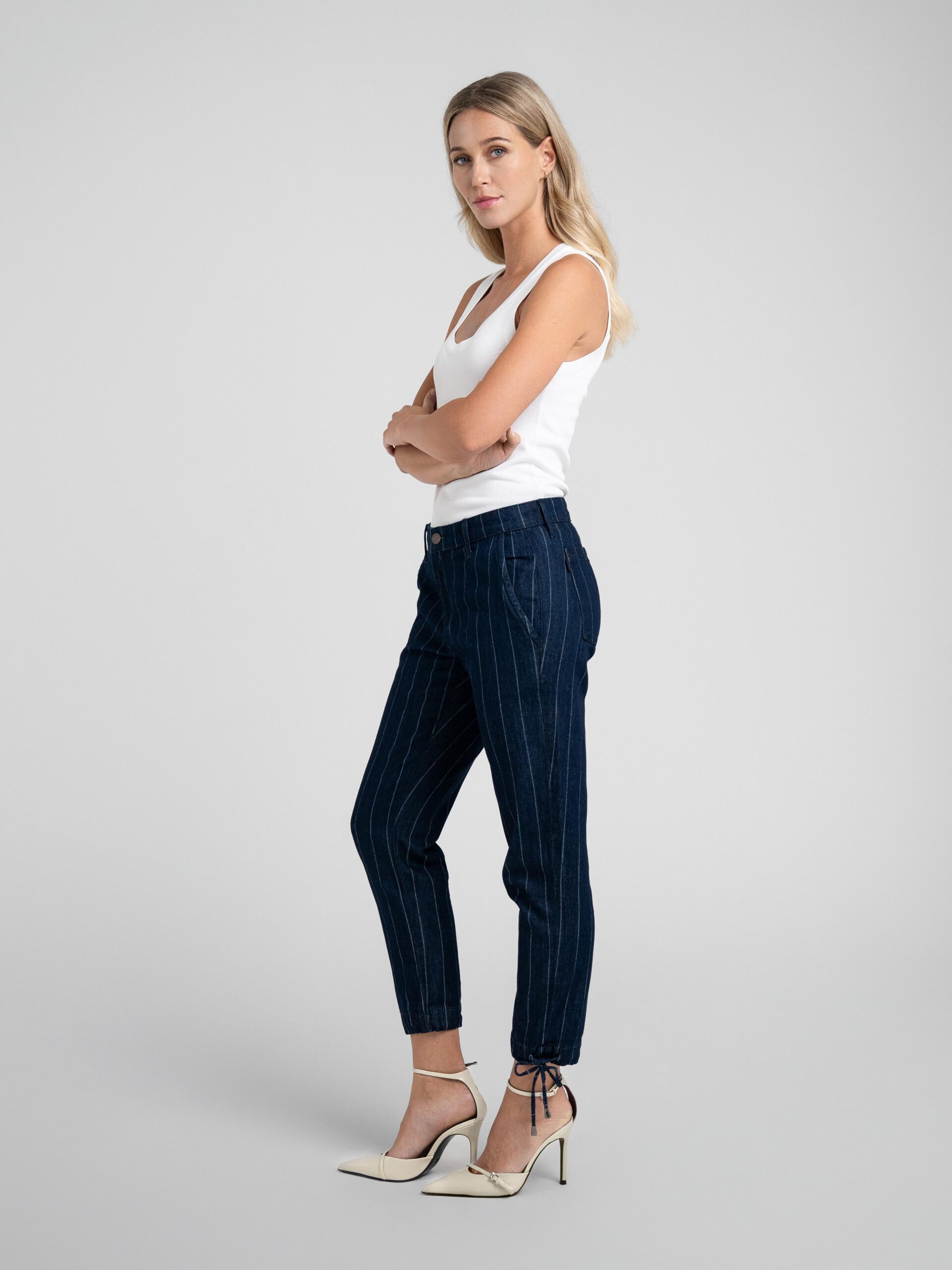 Tori Crop Trouser Pinstripe