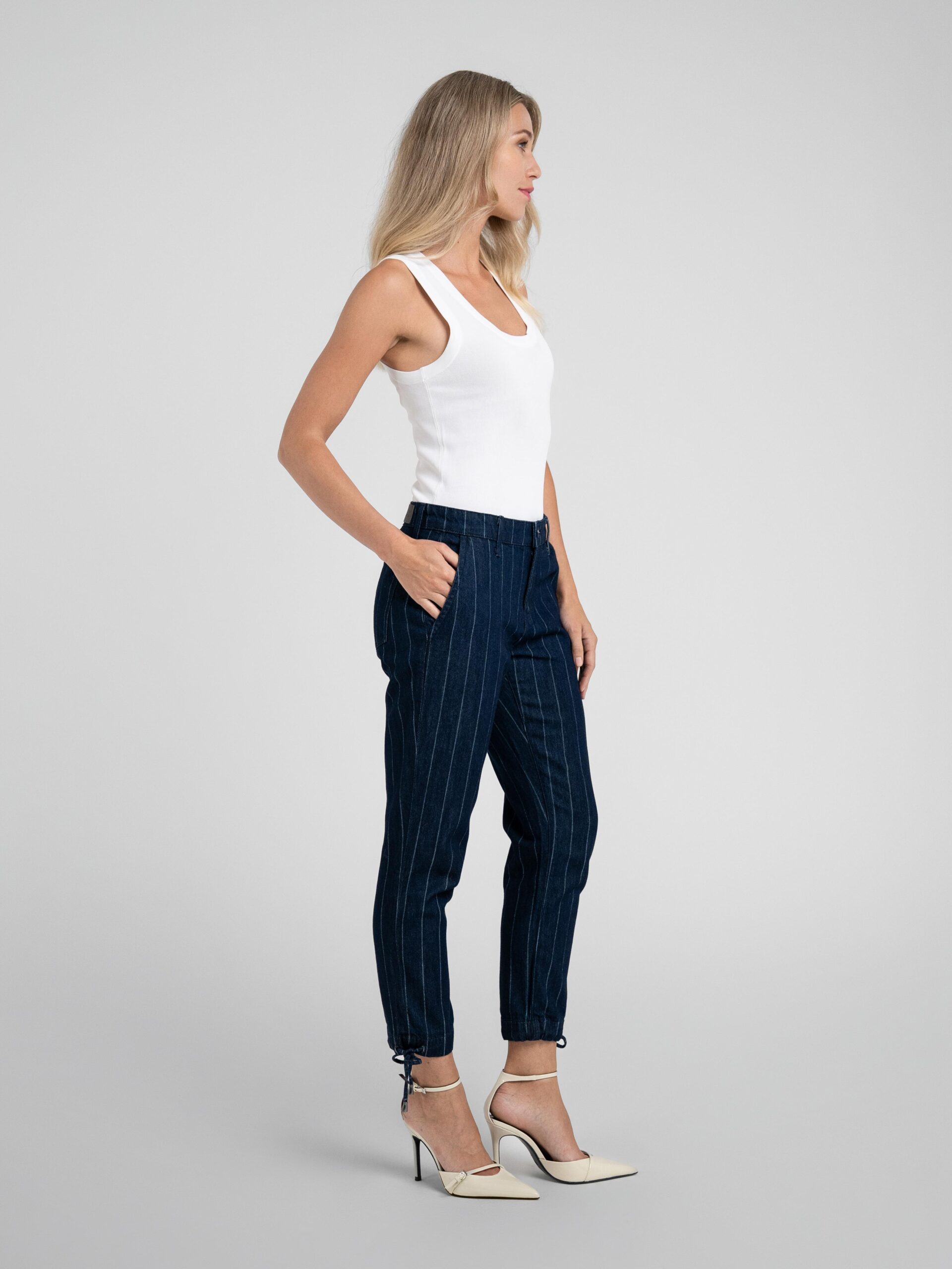 Tori Crop Trouser Pinstripe
