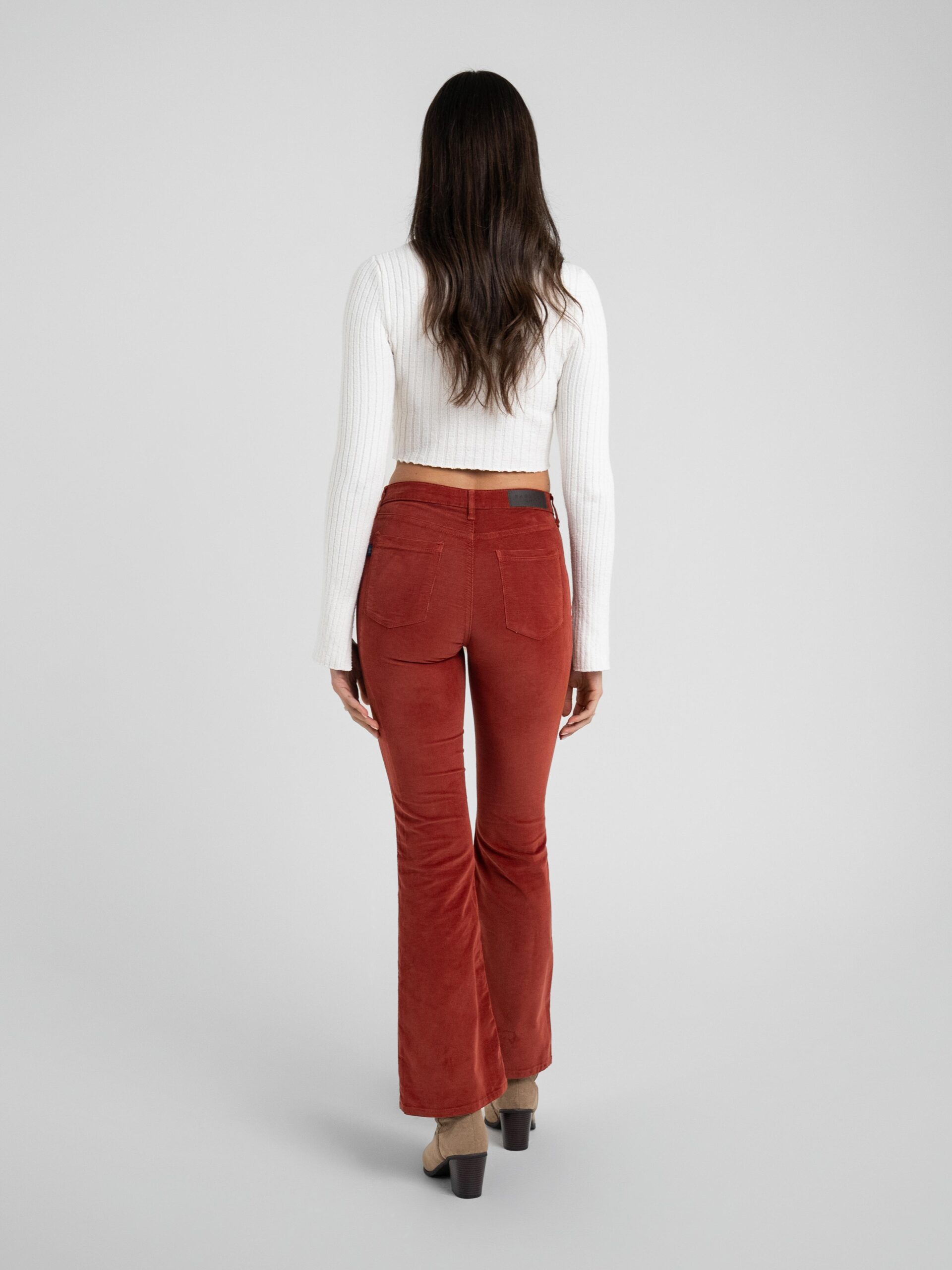 Bombshell Bell Corduroy in Burnt Red