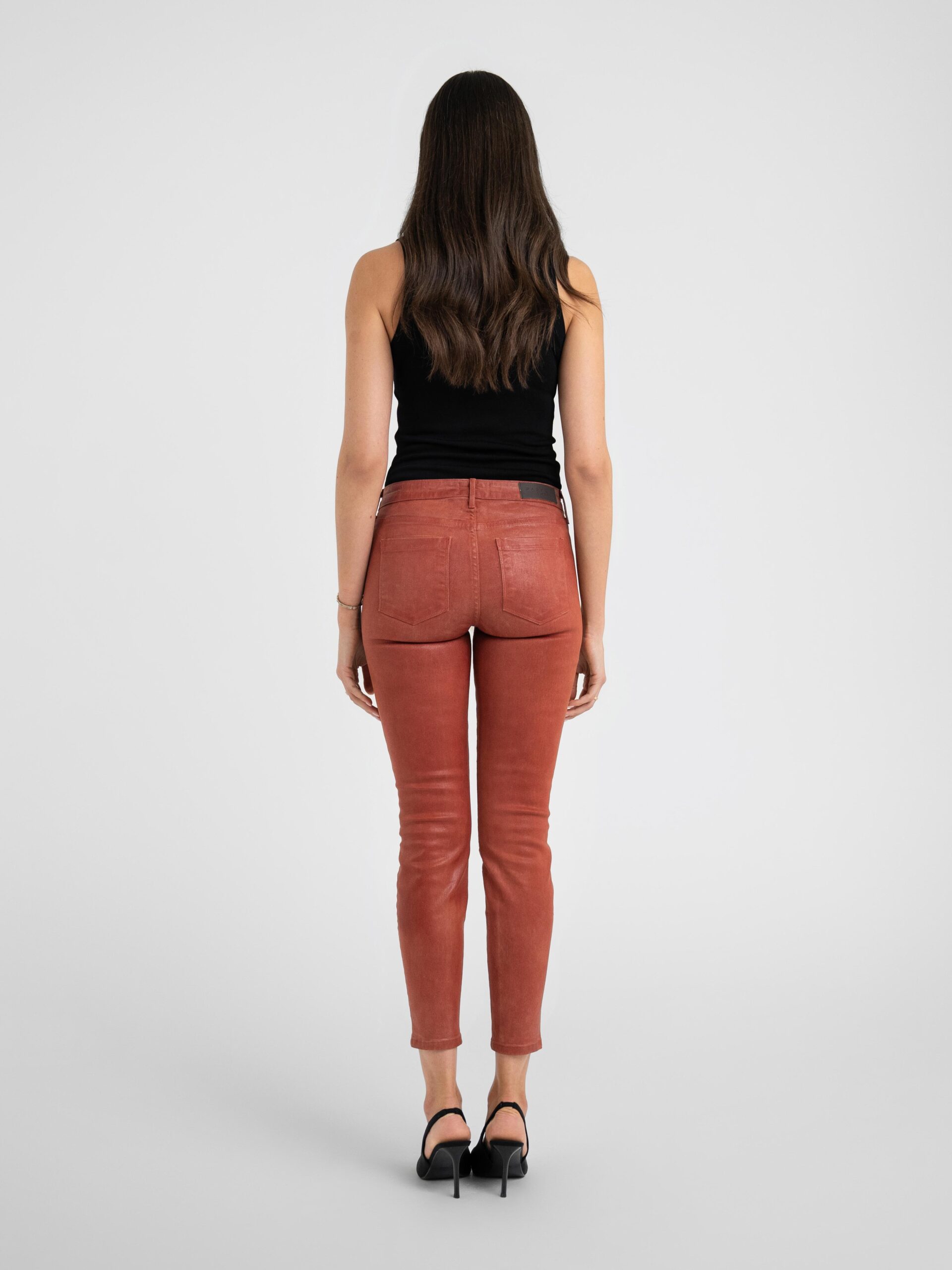 Bowery Skinny in Slick Burnt Red