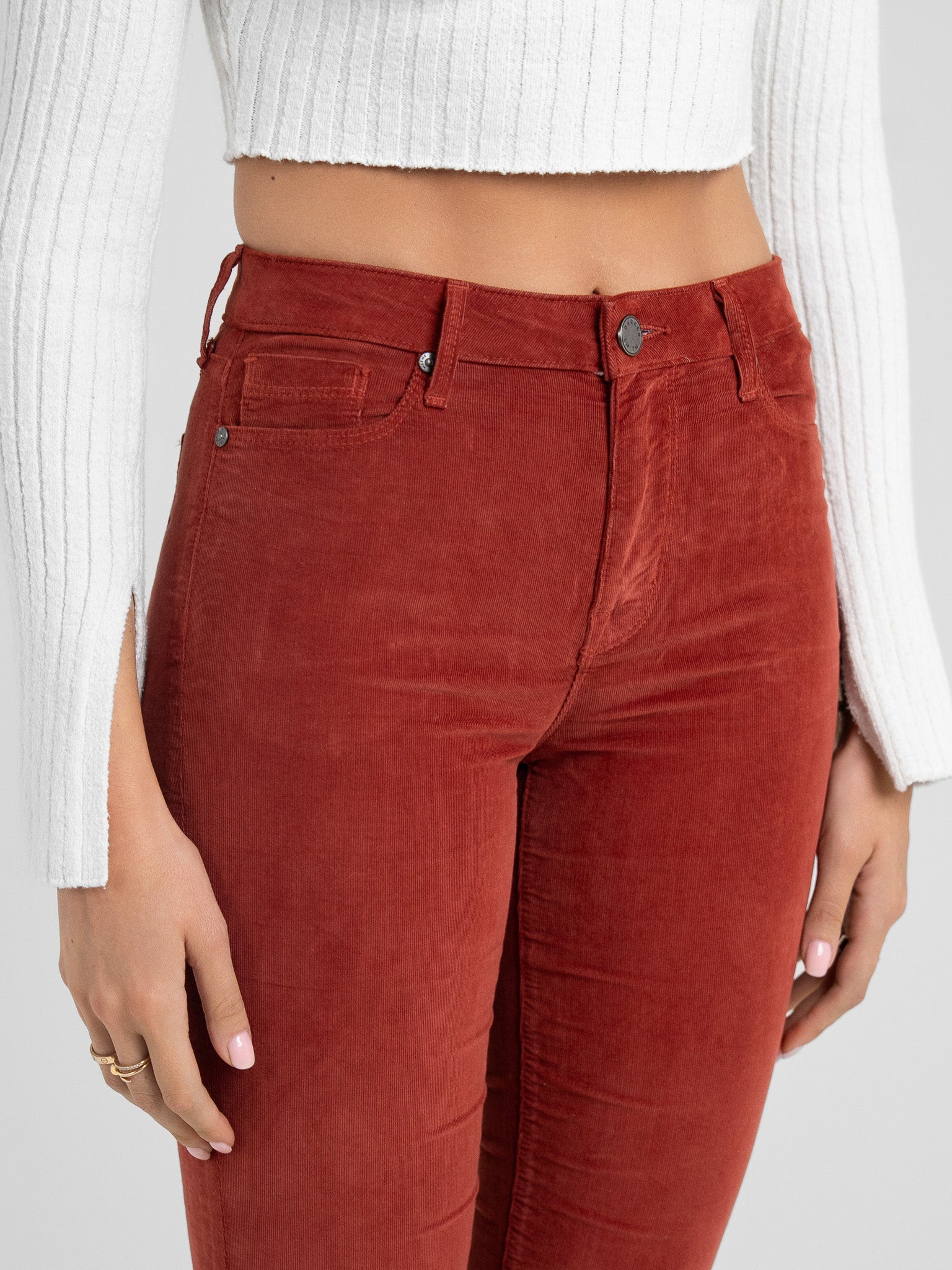 Bombshell Bell Corduroy in Burnt Red