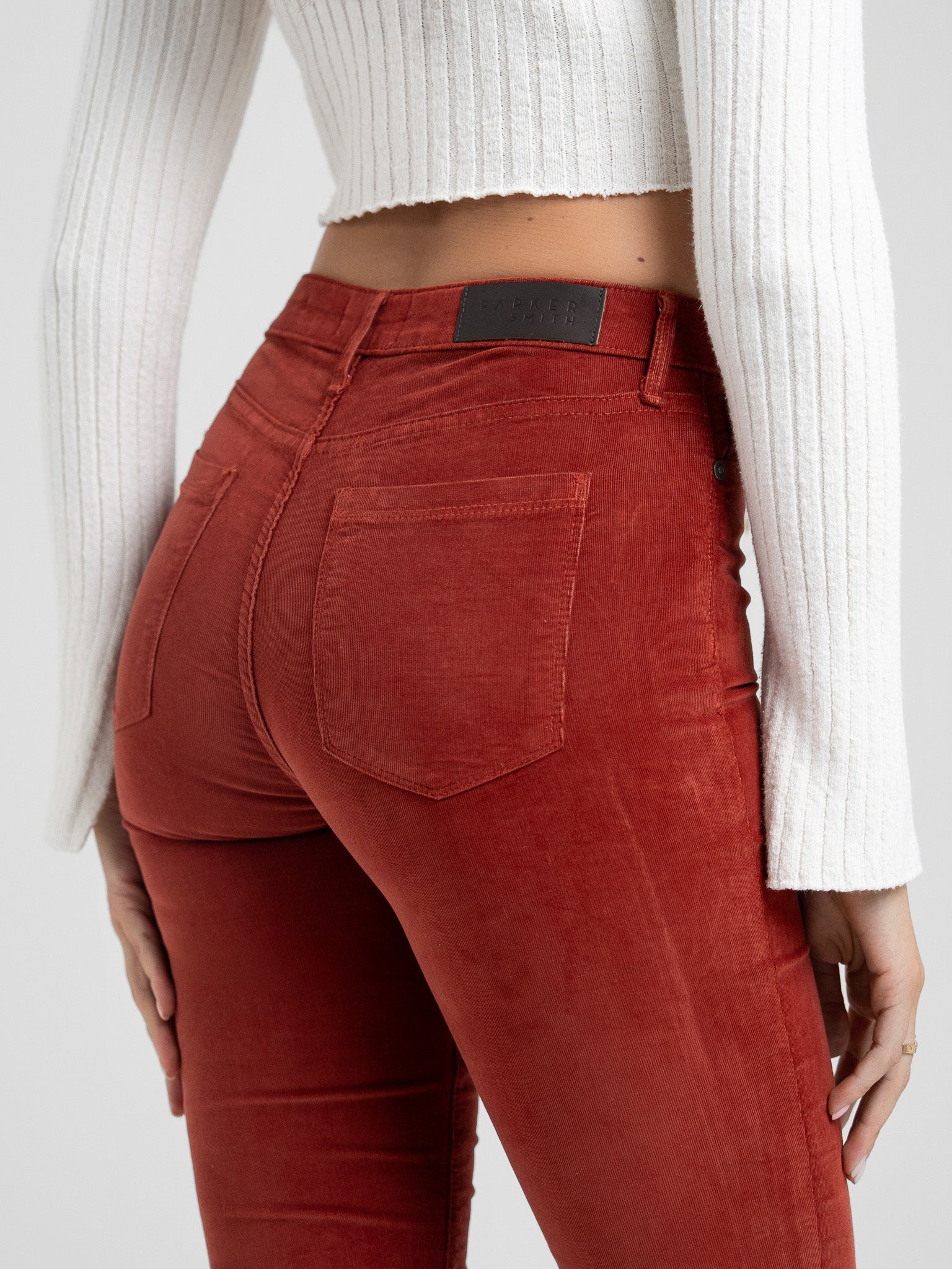 Bombshell Bell Corduroy in Burnt Red